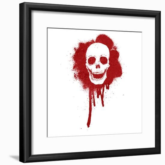 Graffiti Skull Blood Red-lineartestpilot-Framed Photographic Print