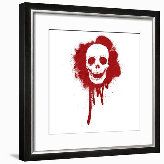 Graffiti Skull Blood Red-lineartestpilot-Framed Photographic Print