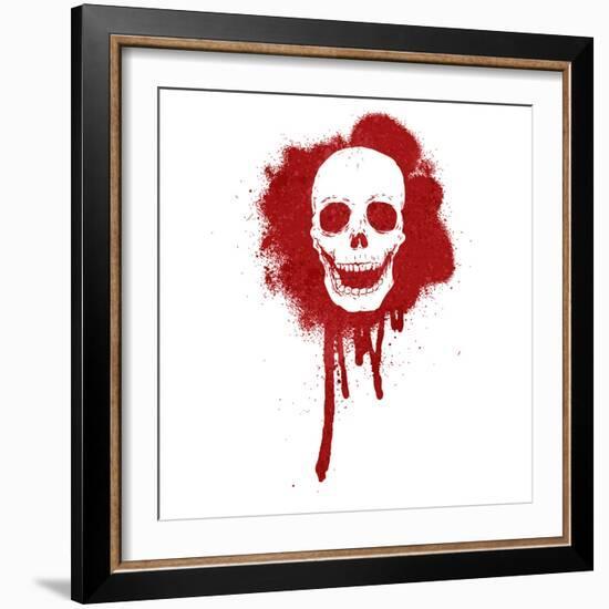 Graffiti Skull Blood Red-lineartestpilot-Framed Photographic Print