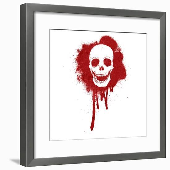 Graffiti Skull Blood Red-lineartestpilot-Framed Photographic Print