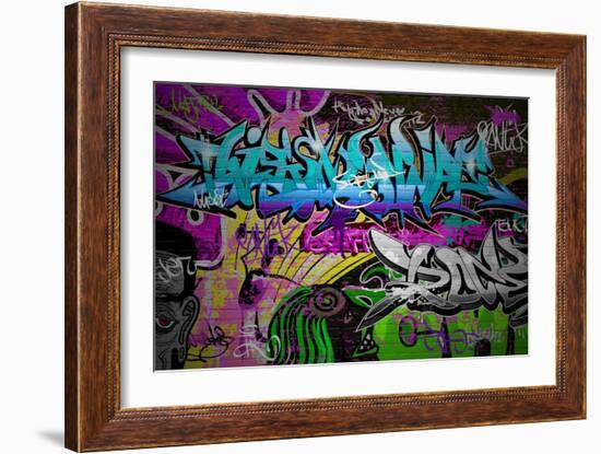 Graffiti Wall Urban Art-SergWSQ-Framed Premium Giclee Print