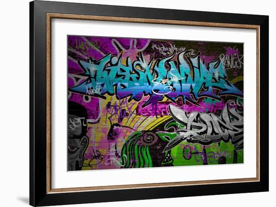 Graffiti Wall Urban Art-SergWSQ-Framed Premium Giclee Print