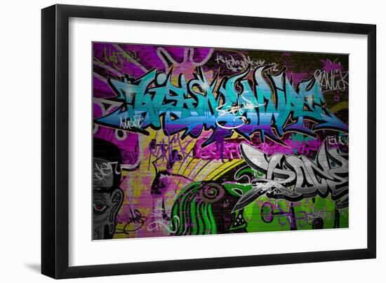 Graffiti Wall Urban Art-SergWSQ-Framed Premium Giclee Print