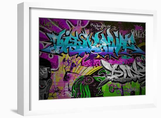 Graffiti Wall Urban Art-SergWSQ-Framed Premium Giclee Print