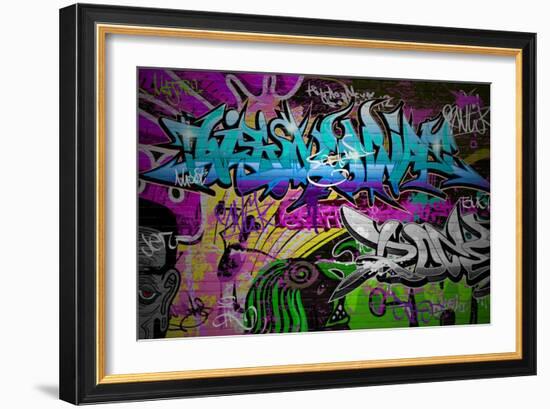 Graffiti Wall Urban Art-SergWSQ-Framed Premium Giclee Print