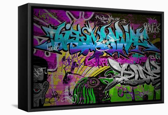 Graffiti Wall Urban Art-SergWSQ-Framed Stretched Canvas