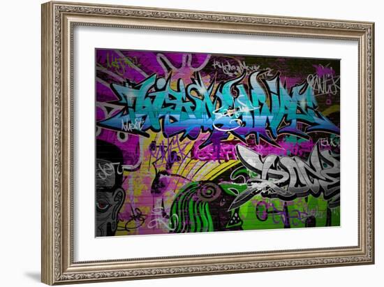 Graffiti Wall Urban Art-SergWSQ-Framed Art Print