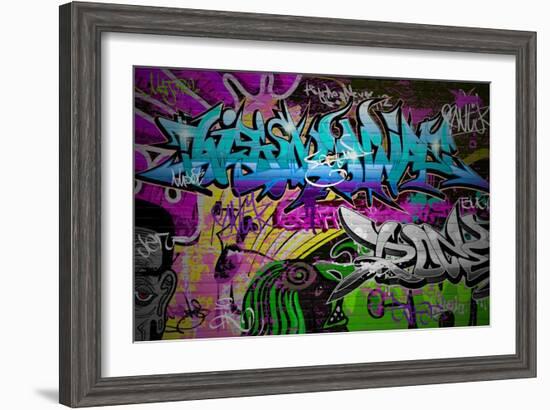 Graffiti Wall Urban Art-SergWSQ-Framed Art Print