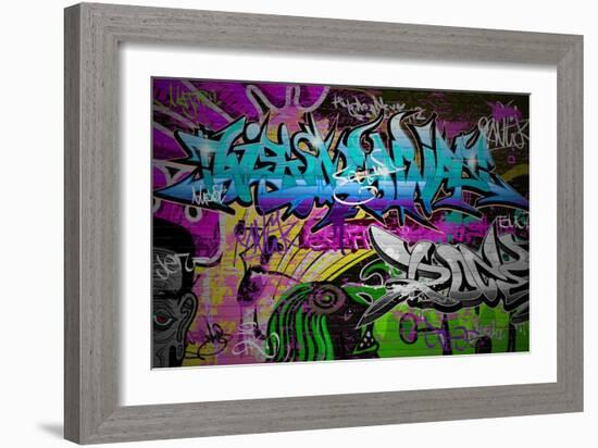 Graffiti Wall Urban Art-SergWSQ-Framed Art Print