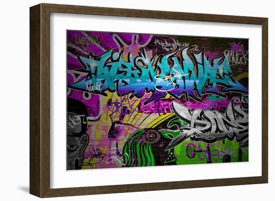 Graffiti Wall Urban Art-SergWSQ-Framed Art Print