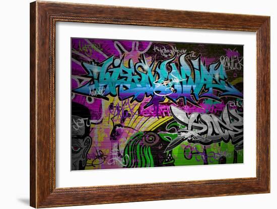 Graffiti Wall Urban Art-SergWSQ-Framed Art Print