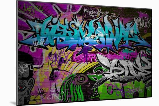 Graffiti Wall Urban Art-SergWSQ-Mounted Art Print