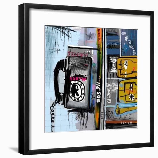 Graffiti with Telephone-Dmitriip-Framed Premium Giclee Print