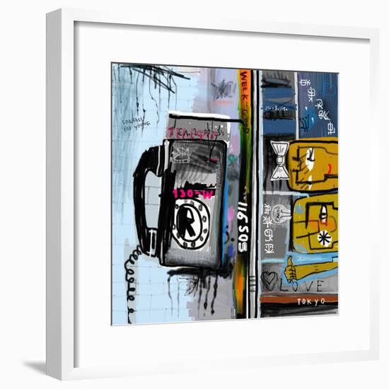 Graffiti with Telephone-Dmitriip-Framed Premium Giclee Print
