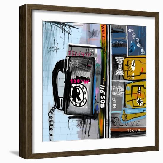 Graffiti with Telephone-Dmitriip-Framed Art Print
