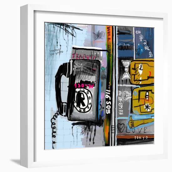 Graffiti with Telephone-Dmitriip-Framed Art Print