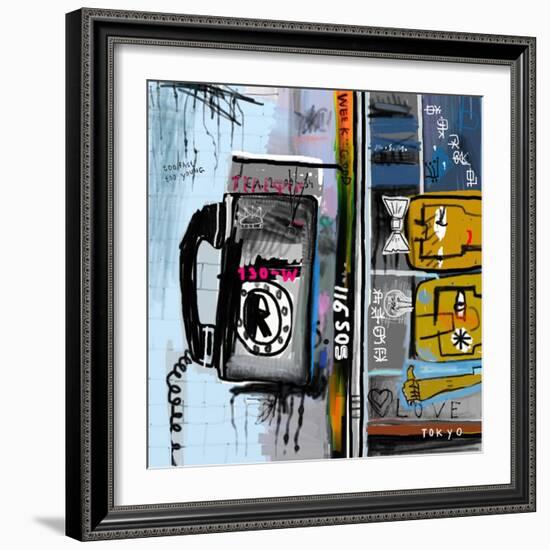 Graffiti with Telephone-Dmitriip-Framed Art Print