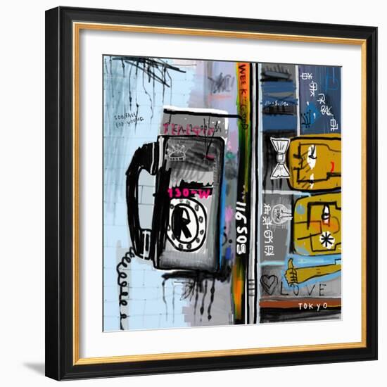 Graffiti with Telephone-Dmitriip-Framed Art Print