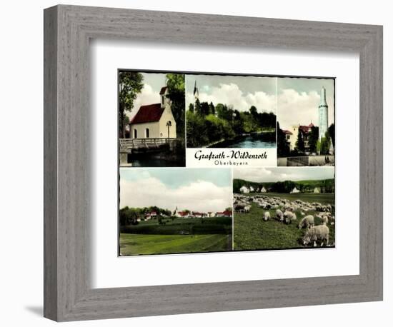 Grafrath Wildenroth Oberbayern, Kirche, Schafherde, Rete Mattel 69-null-Framed Giclee Print