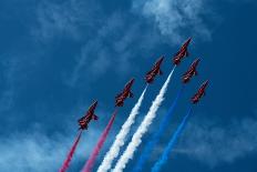 The Royal Air Force Red Arrows display team in formation, UK-Graham Eaton-Photographic Print