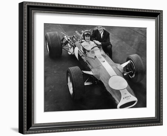 Graham Hill and Colin Chapman with Lotus 49, 1967-null-Framed Photographic Print