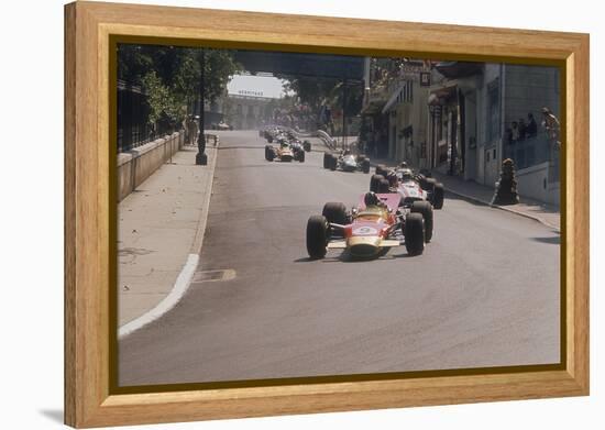 Graham Hill's Lotus Leading John Surtees' Honda, Monaco Grand Prix, 1968-null-Framed Premier Image Canvas