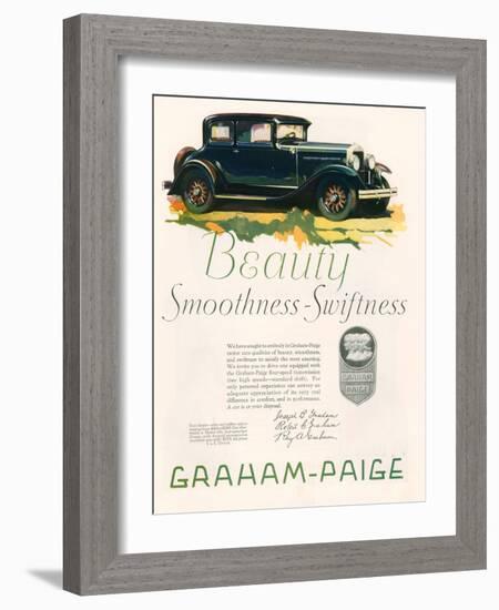 Graham Paige, Magazine Advertisement, USA, 1929-null-Framed Giclee Print