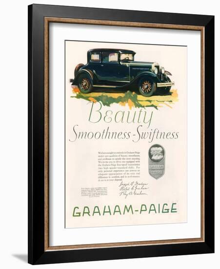 Graham Paige, Magazine Advertisement, USA, 1929-null-Framed Giclee Print