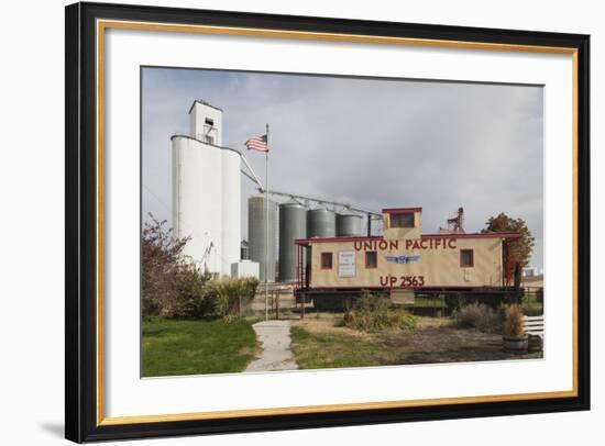 Grain Elevator, Hershey, Nebraska, USA-Walter Bibikow-Framed Photographic Print