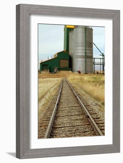 Grain Silos And Railway Track-Tony Craddock-Framed Photographic Print