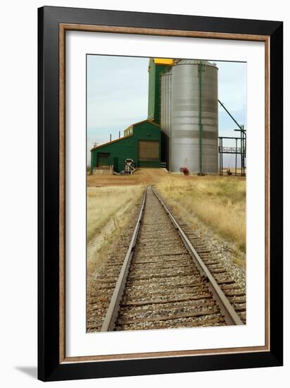 Grain Silos And Railway Track-Tony Craddock-Framed Photographic Print