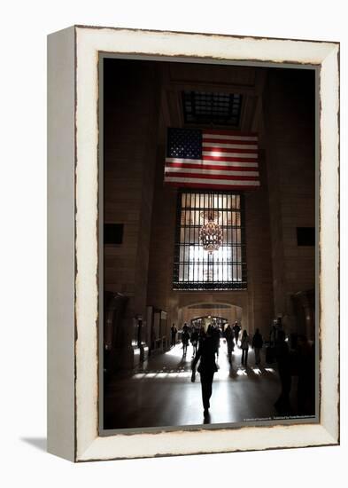 Gramd Central Station American Flag NYC-null-Framed Stretched Canvas