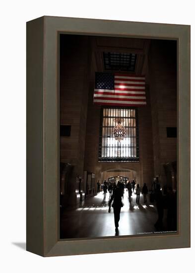 Gramd Central Station American Flag NYC-null-Framed Stretched Canvas