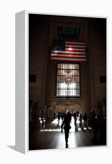 Gramd Central Station American Flag NYC-null-Framed Stretched Canvas