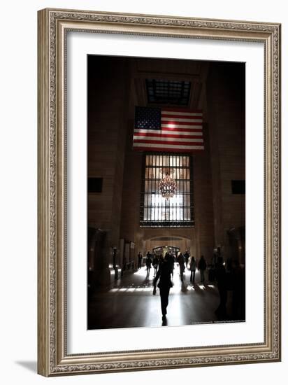 Gramd Central Station American Flag NYC-null-Framed Photo