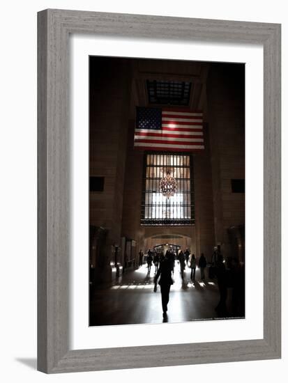 Gramd Central Station American Flag NYC-null-Framed Photo