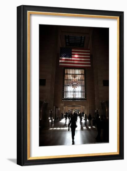 Gramd Central Station American Flag NYC-null-Framed Photo