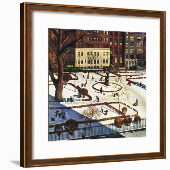 "Gramercy Park", February 11, 1950-John Falter-Framed Giclee Print