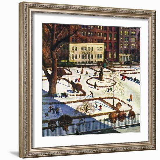 "Gramercy Park", February 11, 1950-John Falter-Framed Giclee Print