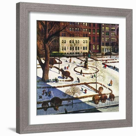 "Gramercy Park", February 11, 1950-John Falter-Framed Giclee Print