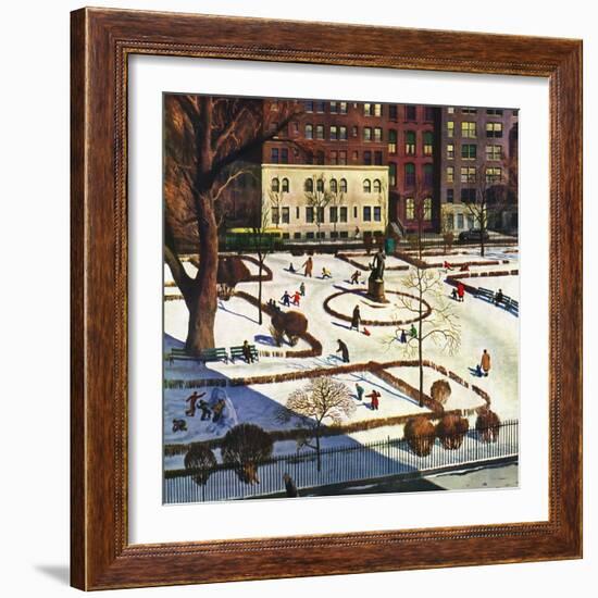 "Gramercy Park", February 11, 1950-John Falter-Framed Giclee Print