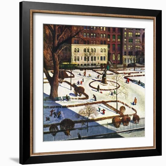 "Gramercy Park", February 11, 1950-John Falter-Framed Giclee Print