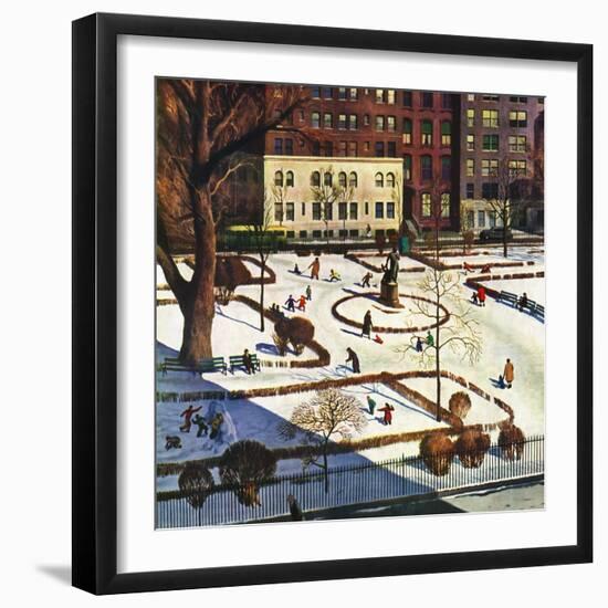 "Gramercy Park", February 11, 1950-John Falter-Framed Giclee Print