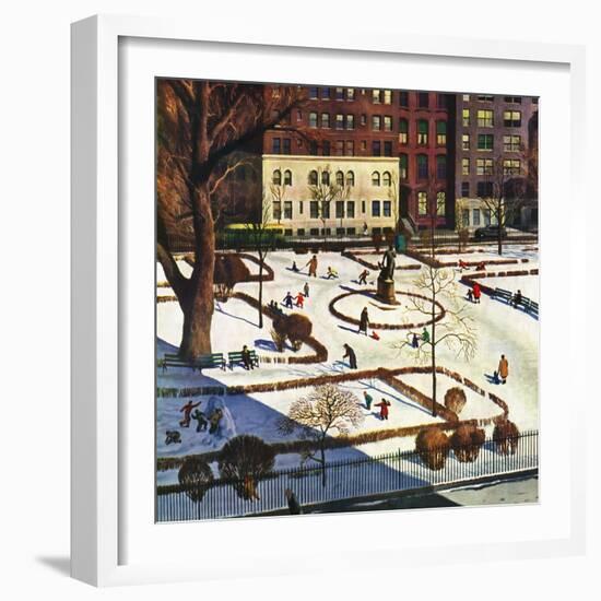 "Gramercy Park", February 11, 1950-John Falter-Framed Giclee Print