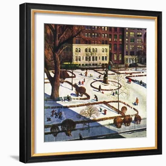 "Gramercy Park", February 11, 1950-John Falter-Framed Giclee Print