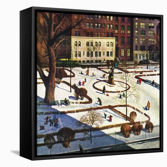 "Gramercy Park", February 11, 1950-John Falter-Framed Premier Image Canvas