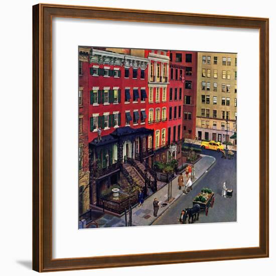 "Gramercy Park," March 25, 1944-John Falter-Framed Premium Giclee Print