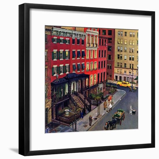 "Gramercy Park," March 25, 1944-John Falter-Framed Premium Giclee Print