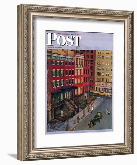 "Gramercy Park," Saturday Evening Post Cover, March 25, 1944-John Falter-Framed Giclee Print