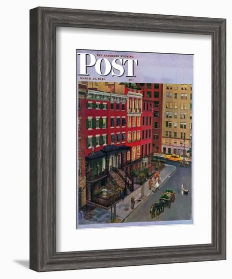 "Gramercy Park," Saturday Evening Post Cover, March 25, 1944-John Falter-Framed Giclee Print